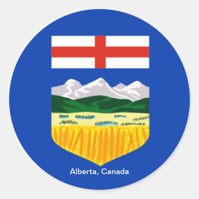 Canada: Flag of Alberta, Canada sticker (Front)