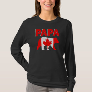 Canada Flag Papa Bear Canadian Dad Father's Day T-Shirt