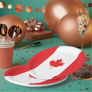 Canada flag paper plate