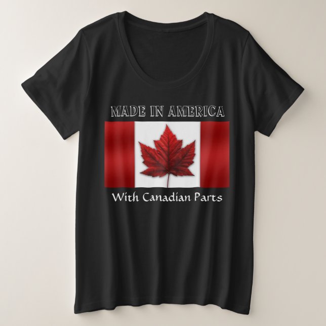 Canada Flag Plus Size T-shirts USA Canada (Design Front)