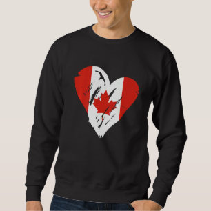 Canada Flag Retro Heart Canadian Maple Leaf Sweatshirt