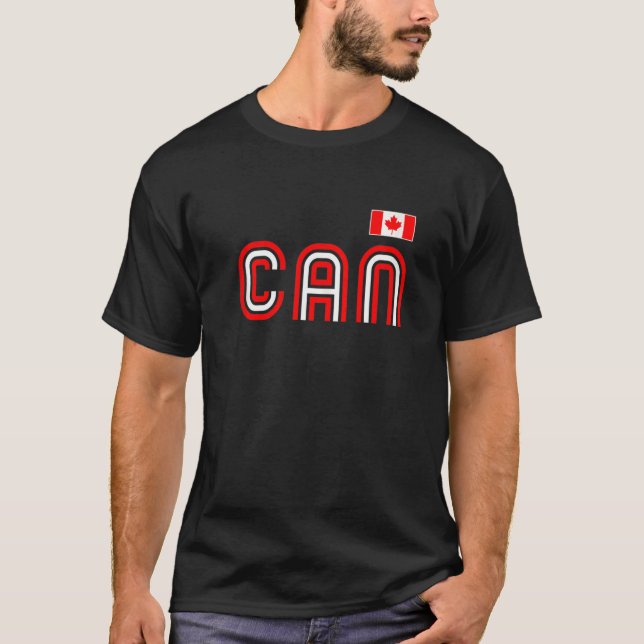 Canada Flag Retro International Country Canadian P T-Shirt (Front)