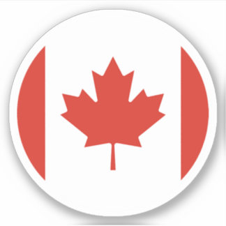 Canada Flag Round Sticker