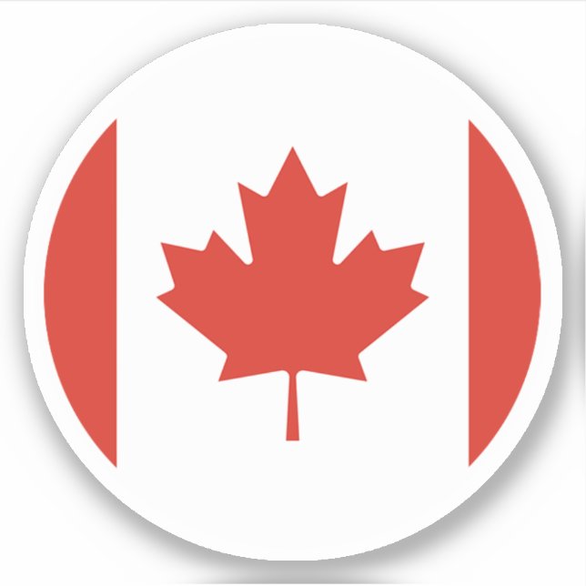 Canada Flag Round Sticker (Front)