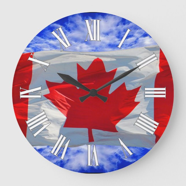 Canada Flag & Sky Proud Patriotic Wall Clock (Front)