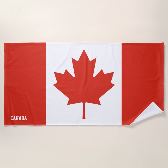 Canada Flag Splendid Patriotic Beach Towel (Front)