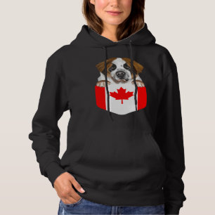 Canada Flag St Bernard Dog In Pocket Hoodie