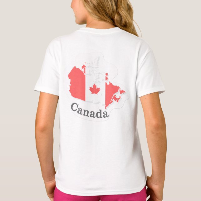 Canada Flag T-Shirt – Flat Sticker Design (Back)