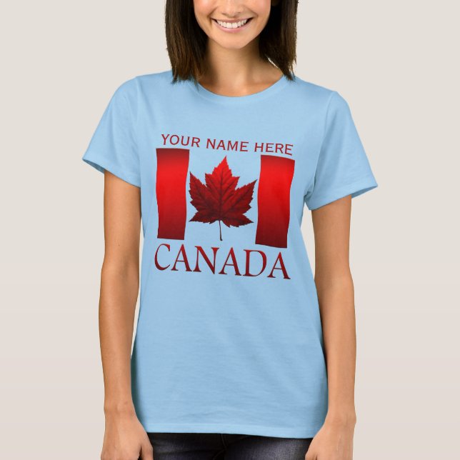 Canada Flag T-Shirt Personalised Women's Shirt (Front)