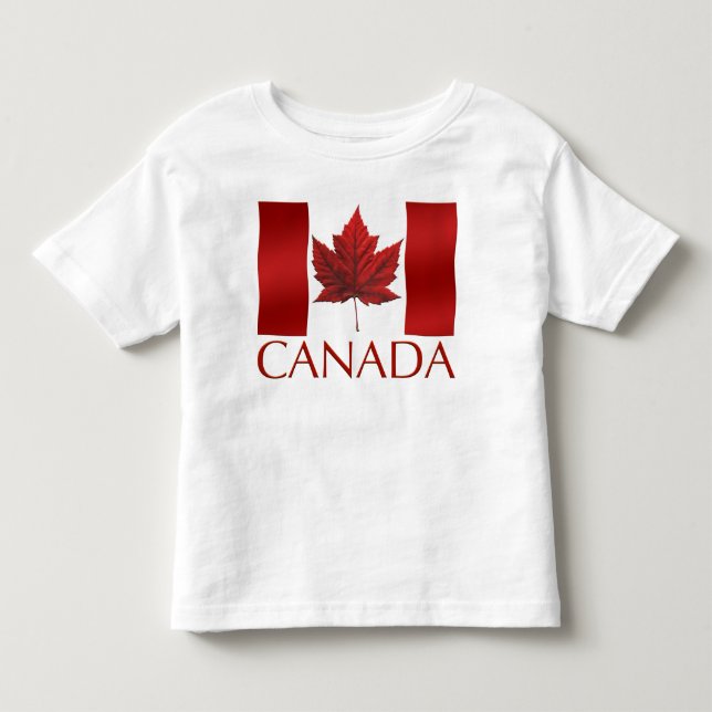 Canada Flag Toddler T-shirt Canada Baby Tee Shirt (Front)