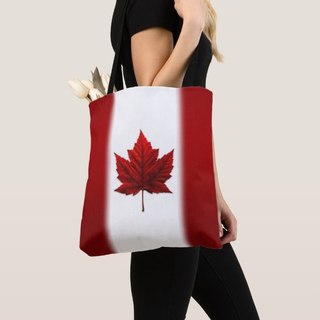 Canada Flag Tote Bags Canada Maple Leaf Bags (Close Up)