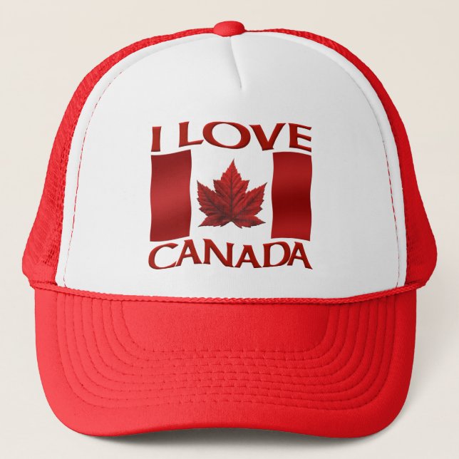Canada Flag Trucker Hat Canada Souvenir Cap (Front)