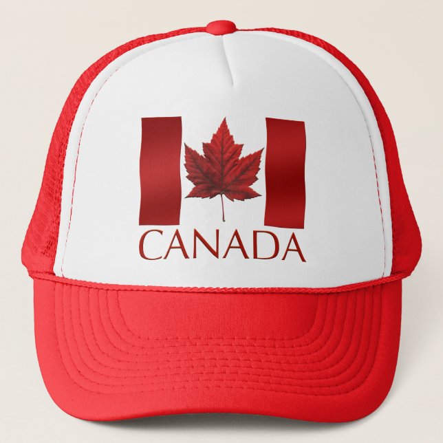 Canada Flag Trucker Hat Canada Souvenir Cap (Front)