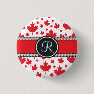Canada Flag Unique Abstract Budget Monogram 3 Cm Round Badge
