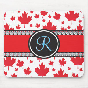 Canada Flag Unique Abstract Budget Monogram Mouse Pad