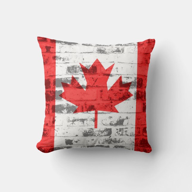 Canada Flag Vintage Cushion (Front)