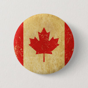 Canada Flag Vintage Design Button