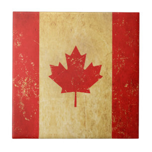 Canada Flag Vintage Design Ceramic Tile