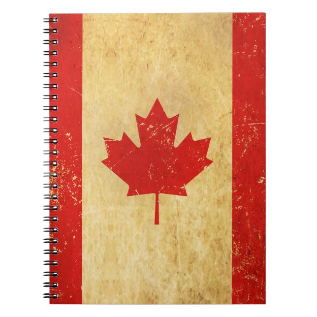 Canada Flag Vintage Design Notebook (Front)