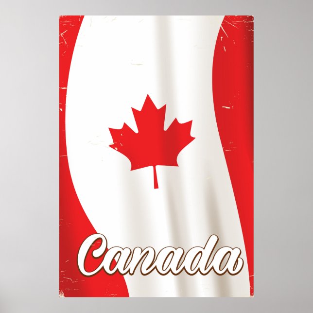 Canada Flag Vintage travel poster (Front)