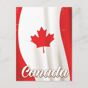 Canada Flag Vintage travel poster Postcard