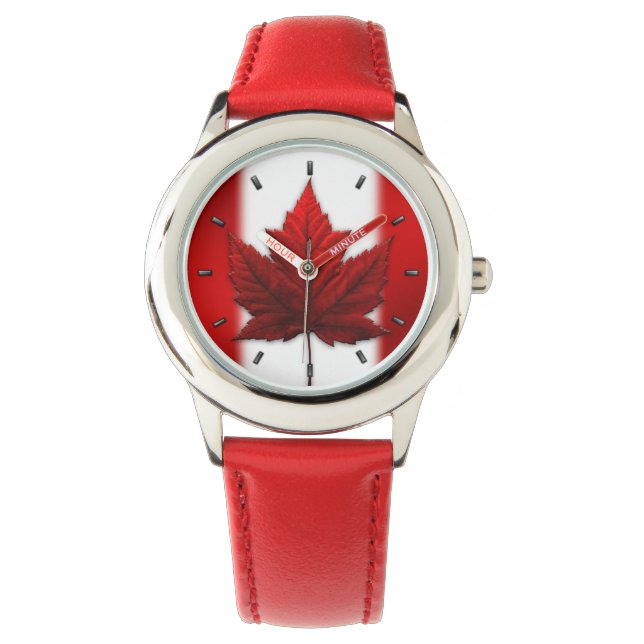 Canada Flag Watch Canada Souvenir Wrist Watch (Front)