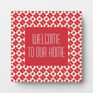 CANADA FLAG Welcome To Our Home Customised Plaque