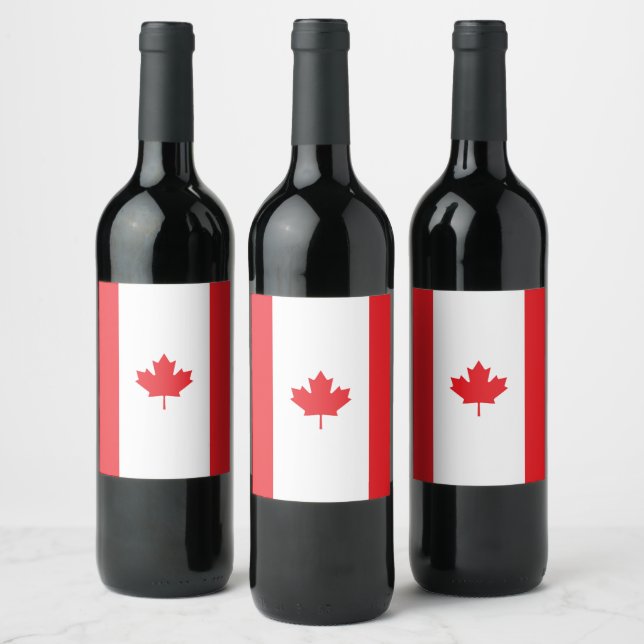 Canada flag wine label (Bottles)