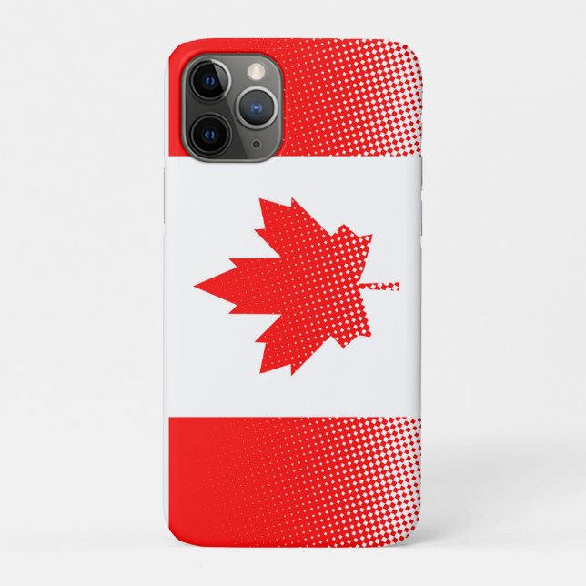 Canada Flag With Halftone Effect Case-Mate iPhone Case (Back)