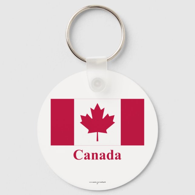 Canada Flag with Name Key Ring (Front)
