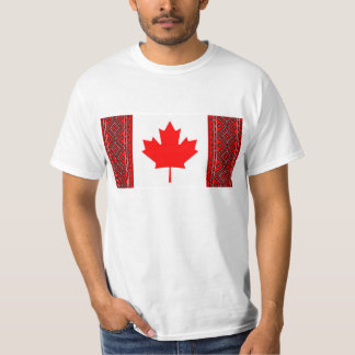 Canada Flag with Red / BlackUkrainian Cross Stitch T-Shirt
