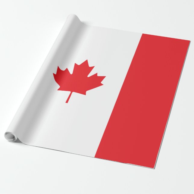 Canada flag wrapping paper (Unrolled)