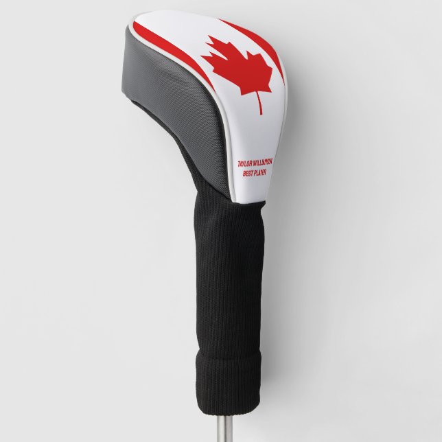 Canada Flag Your Custom Text  Golf Head Cover (Angled)