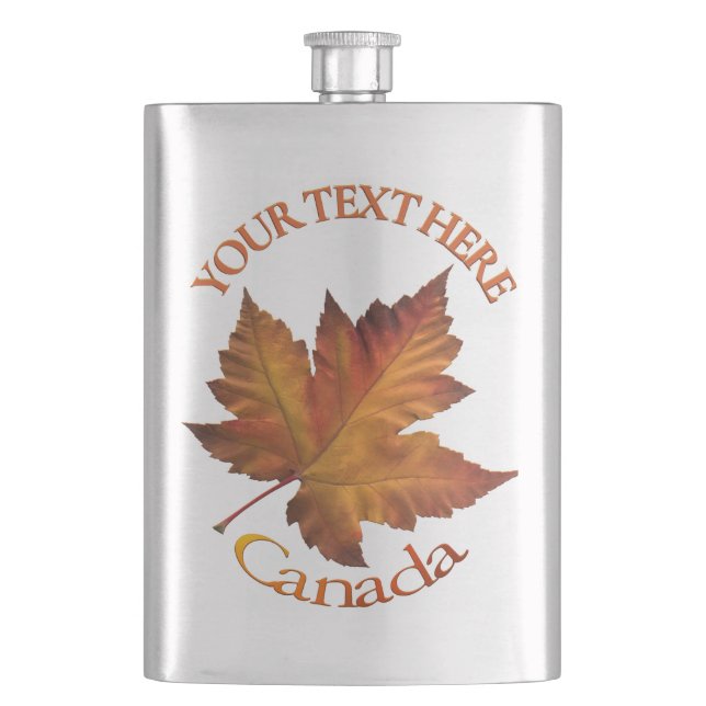 Canada  Flask Custom Canada Maple Leaf Drink Flask (Front)