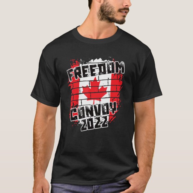 Canada Freedom Convoy 2022 Canadian Truckers Suppo T-Shirt (Front)