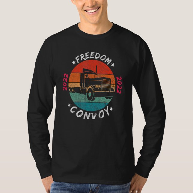 Canada Freedom Convoy Flag Us Canadian Truckers Su T-Shirt (Front)