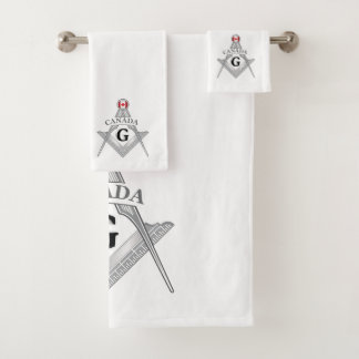 Canada freemasonry sign bath towel set