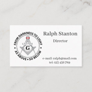 Canada freemasonry sign business card