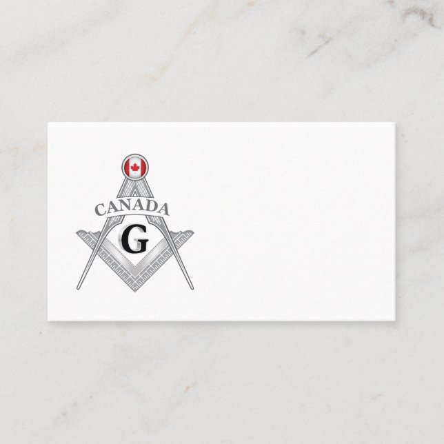 Canada freemasonry sign business card (Front)