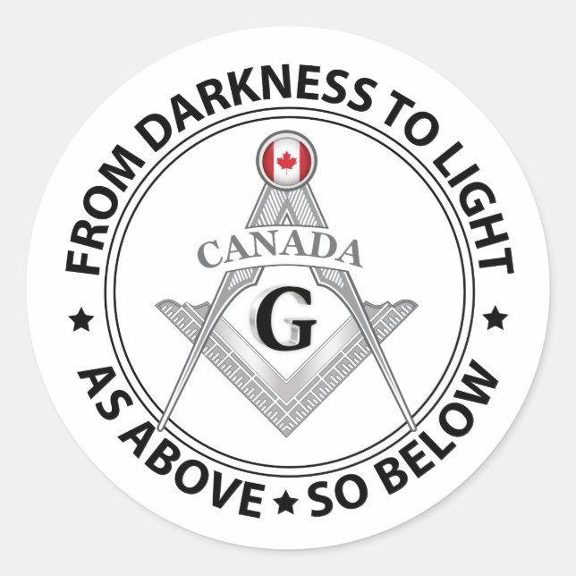 Canada freemasonry sign classic round sticker (Front)