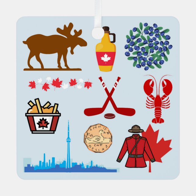Canada Fun Metal Tree Decoration (Front)
