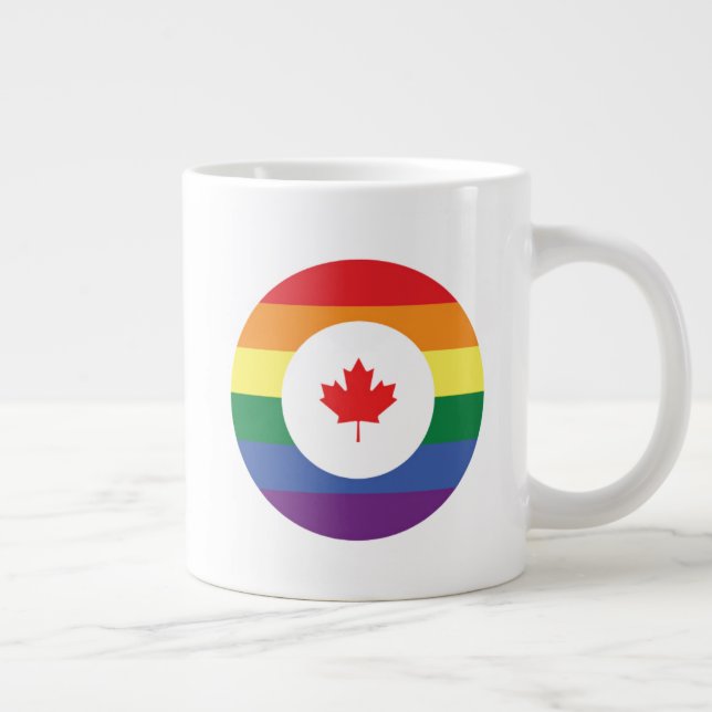 Canada Gay Pride Large Coffee Mug (Right)