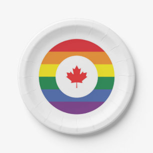 Canada Gay Pride Paper Plate