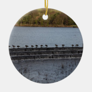 Canada Geese All In A Row Ceramic Tree Decoration