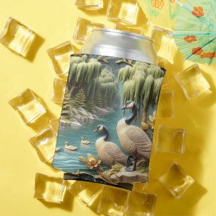 Canada Geese Amidst the Weeping Willows  Can Cooler