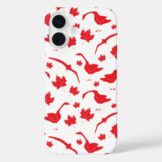 Canada Geese and Maple Leaves - Canadian flag red. Case-Mate iPhone Case (Back)