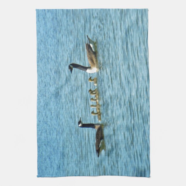 Canada Geese Proud Parents Tea Towel (Vertical)