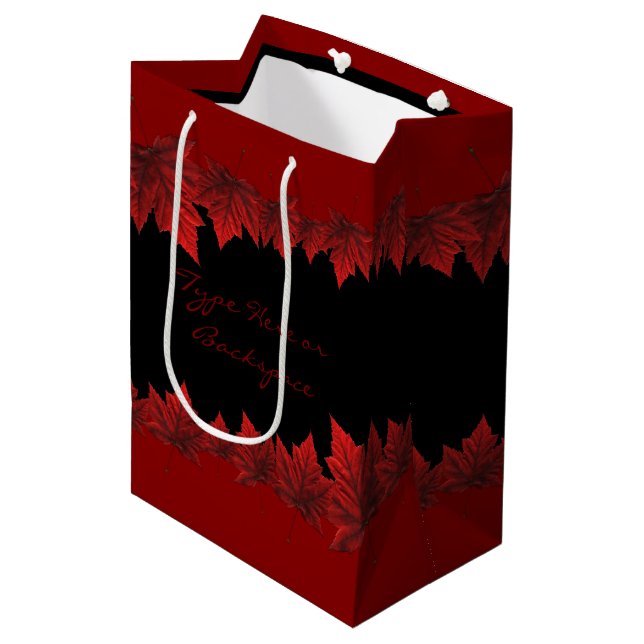 Canada Gift Bags Custom Canada Maple Leaf Gift Bag (Front Angled)