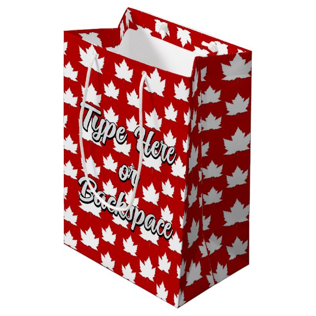 Canada Gift Bags Cute Canada Maple Leaf Gift Bag (Front Angled)