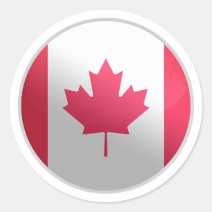 Canada Glossy Circle Flag Classic Round Sticker